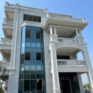 海南 芝麻白花岗岩别墅外墙干挂效果展示