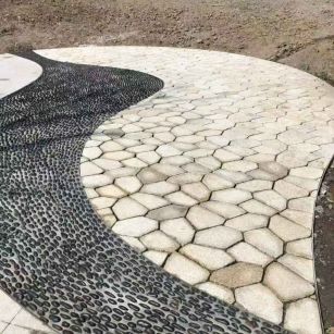 海南 黄金麻冰裂缝室外铺装效果完美展示