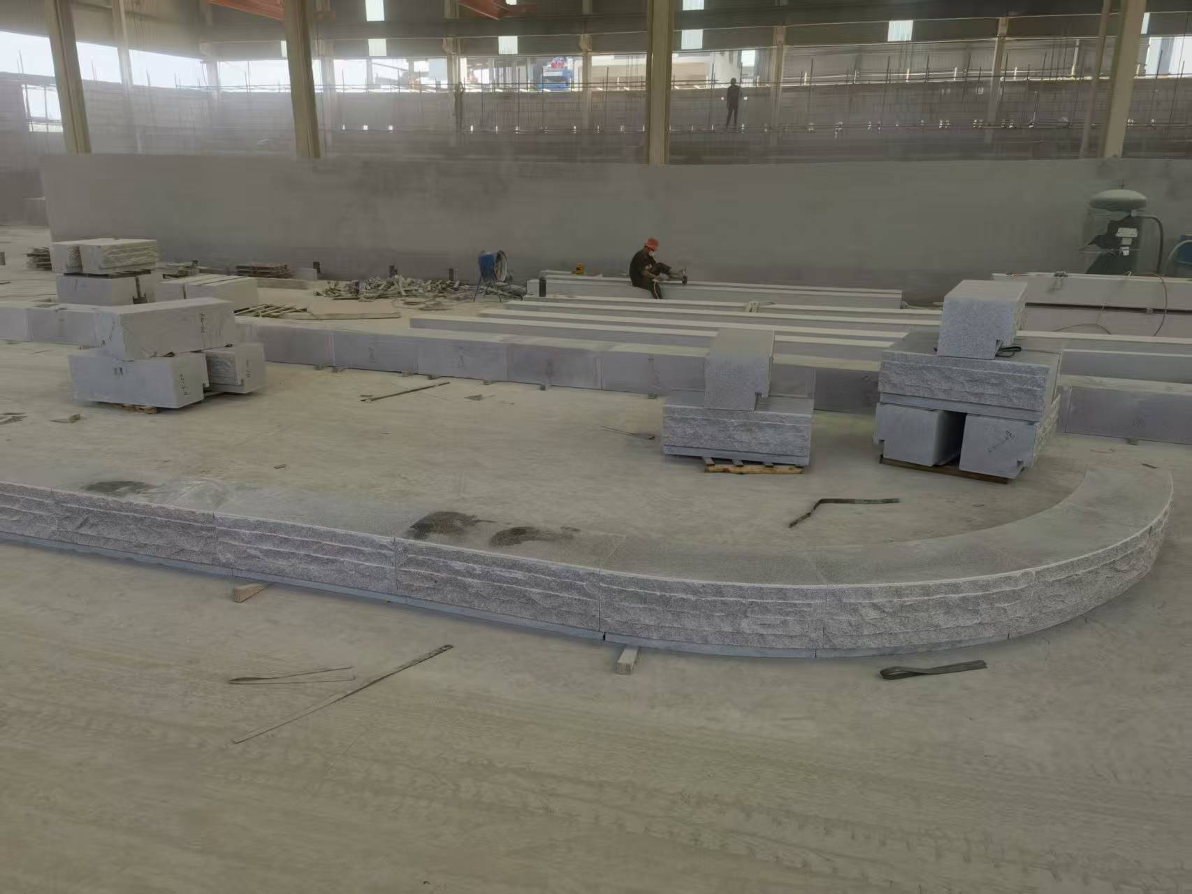 海南 芝麻白整石坐凳（光面+自然面）