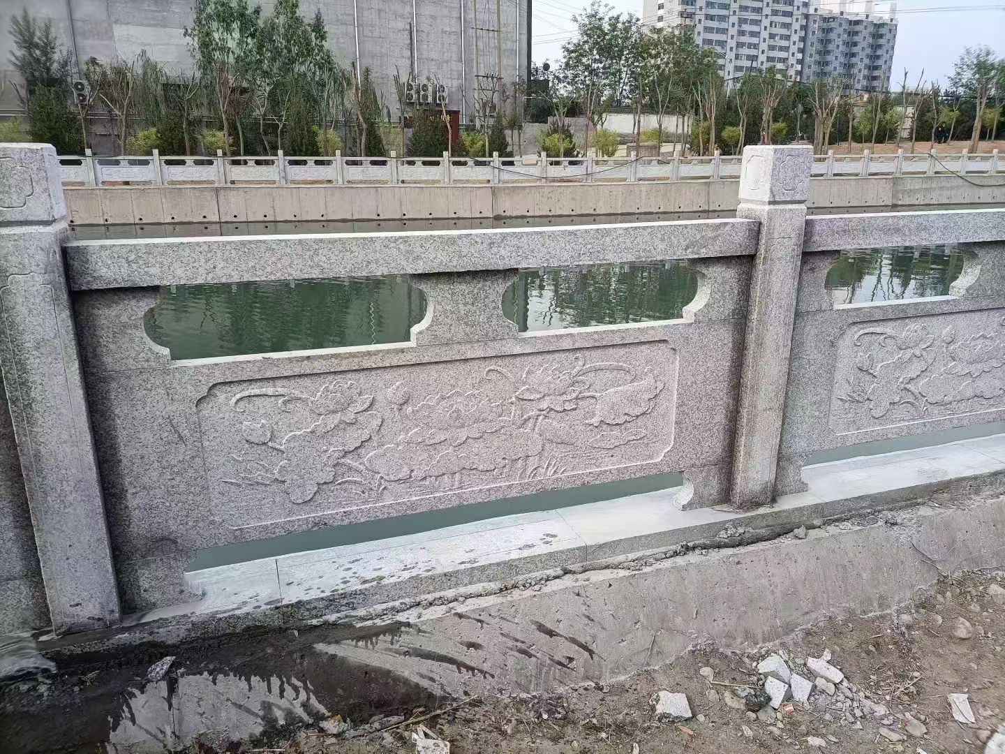 海南 芙蓉白大花桥梁、河道，石材栏杆、围栏、护栏